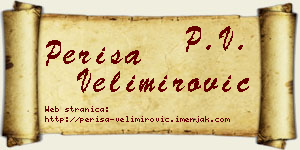 Periša Velimirović vizit kartica